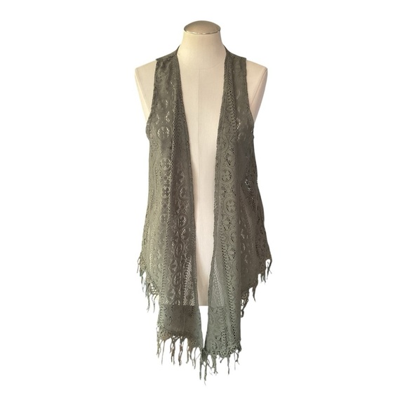 Jackets & Blazers - Boho Lace Fringe Vest Open Front Women’s One Size